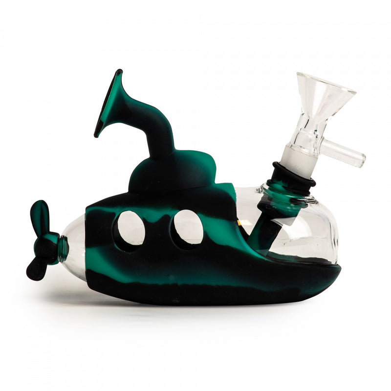 black and teal silicone and glass bubbler for sale in hamilton