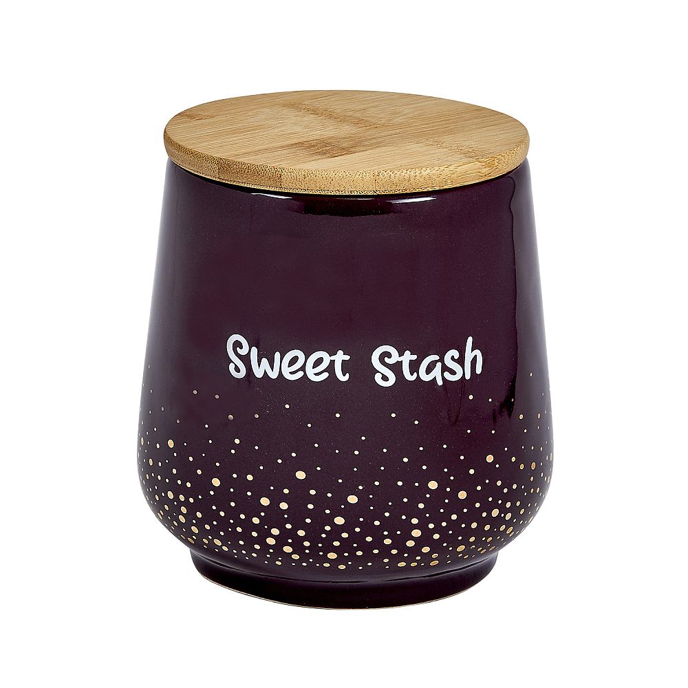 Deluxe Canister Stash Jar Gold Dots Sweet Stash