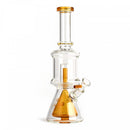 honey coloured dual base beaker bong with perc in halton