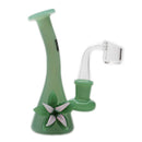 Glass Rig BoroSci 5.5" Bent Neck Flower Mini Beaker with Banger