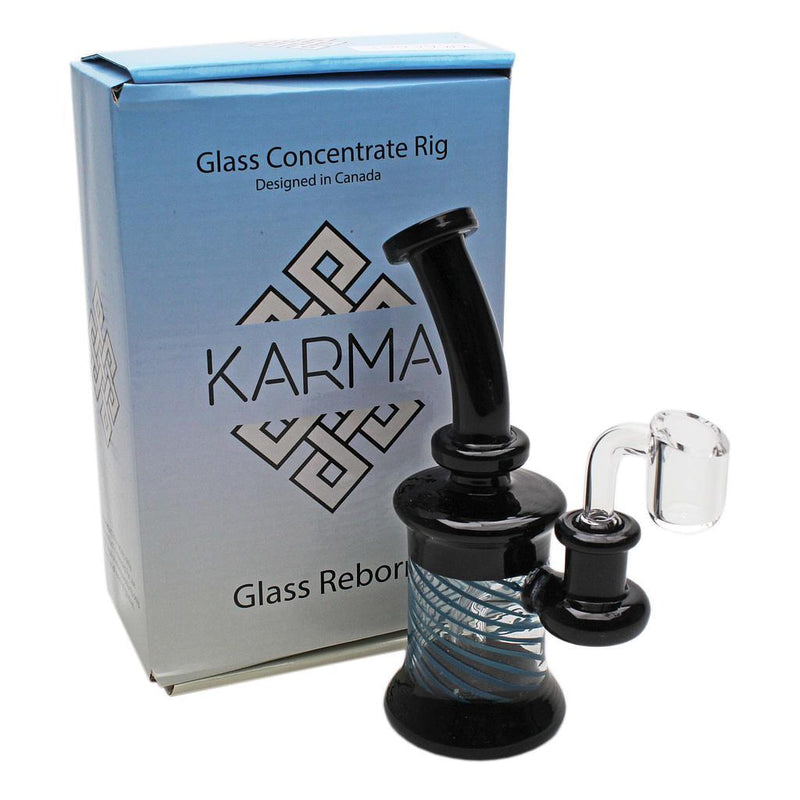 Glass Rig Karma Bent Neck Black and Worked With Banger