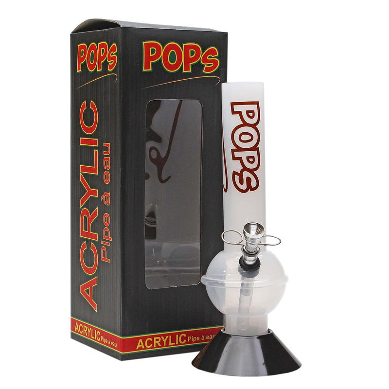 Acrylic Bong Pops 10" Skinny Bubble Base