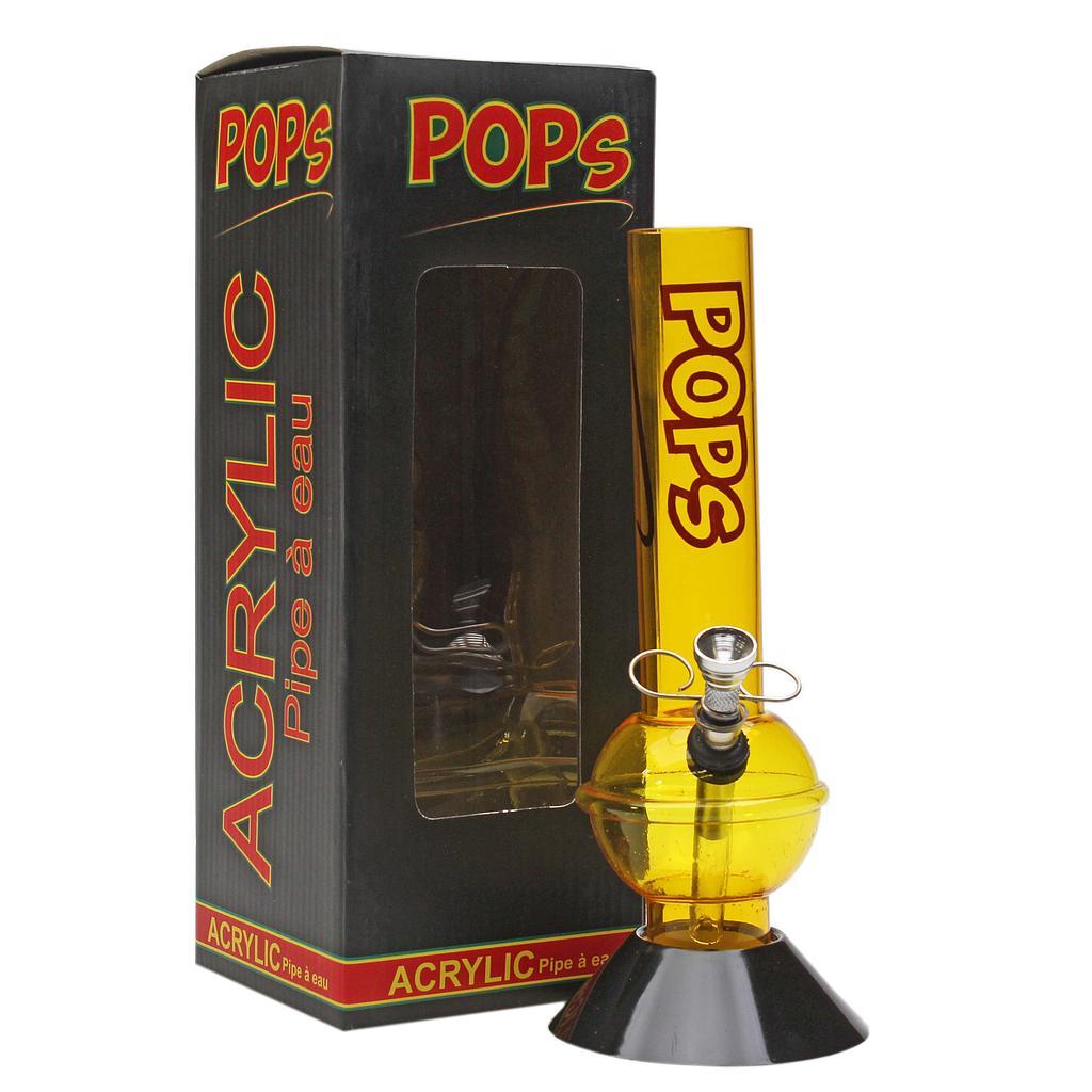 Acrylic Bong Pops 10" Skinny Bubble Base