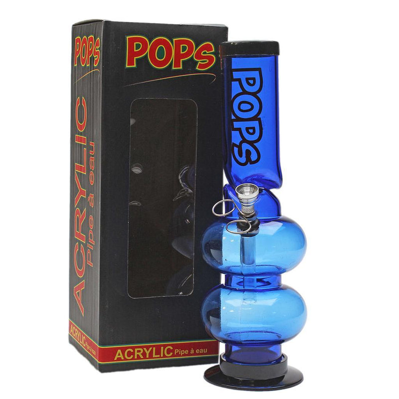 Acrylic Bong Pops 12" Ice Catcher Double Bubble Base