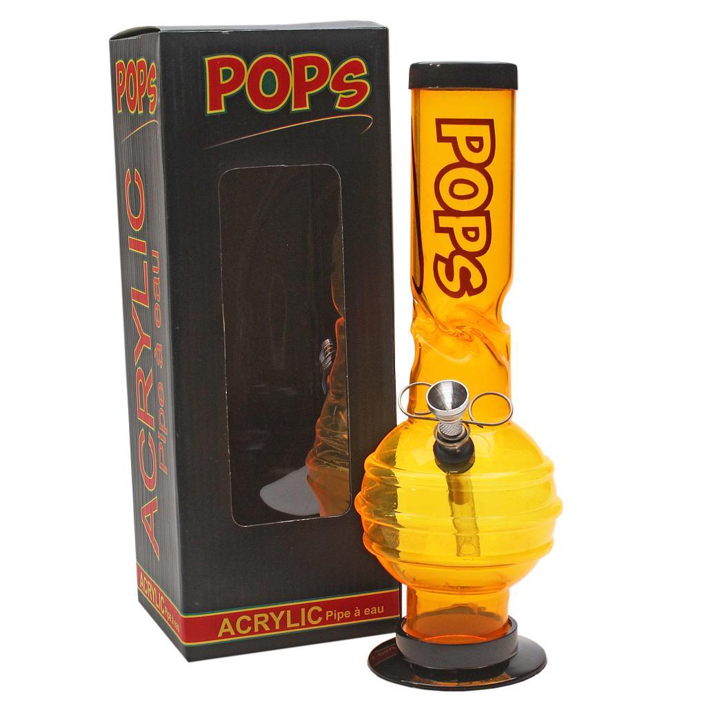 Acrylic Bong Pops 12" Ice Catcher Bubble Base