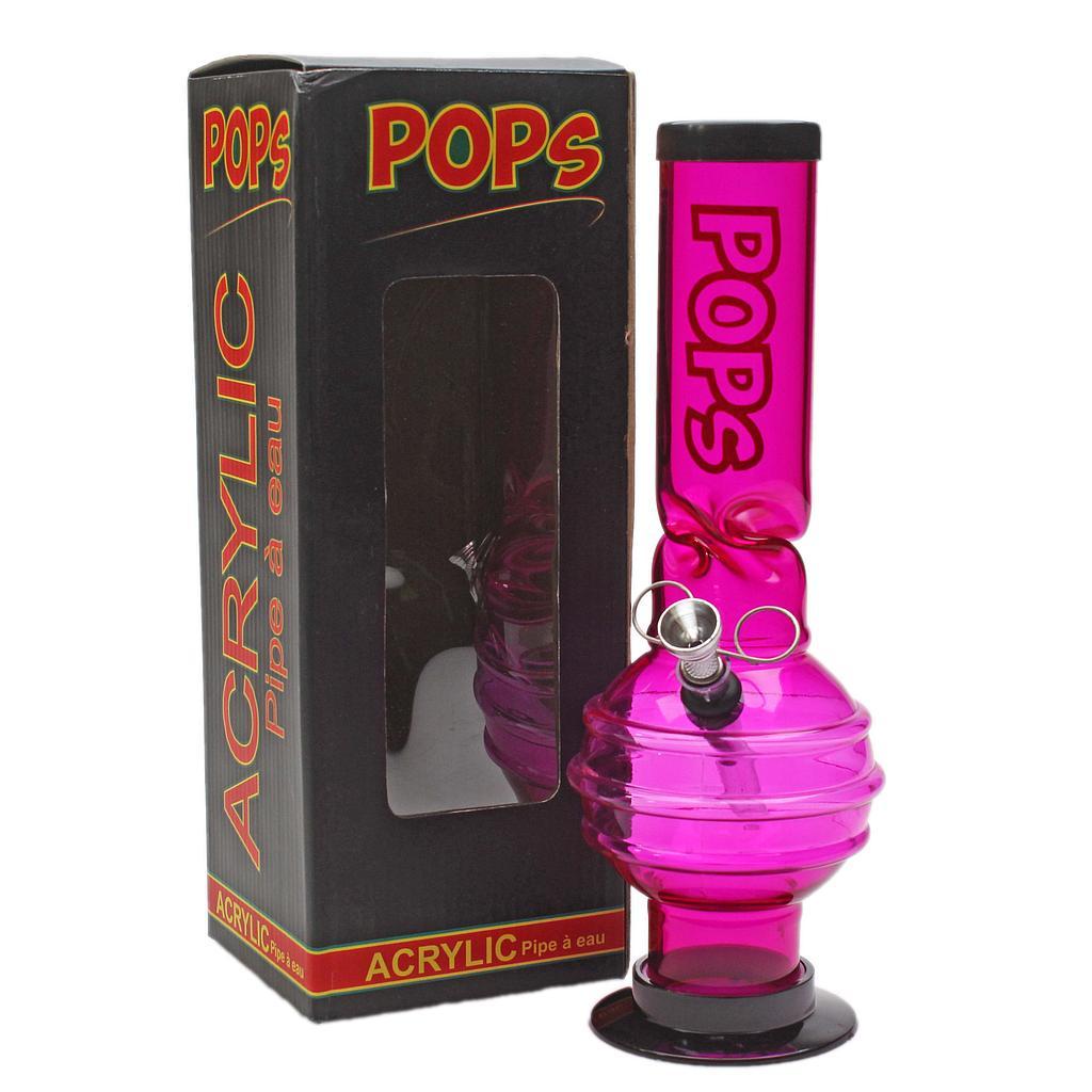 Acrylic Bong Pops 12" Ice Catcher Bubble Base
