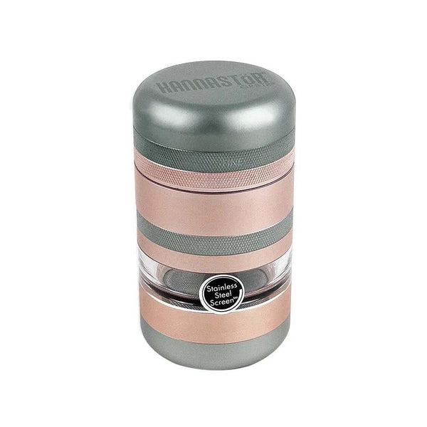 Kannastor GR8TR V2 Series Grinder w/ Jar Screen Chamber and Stainless Easy Change Screen in Rose Gold