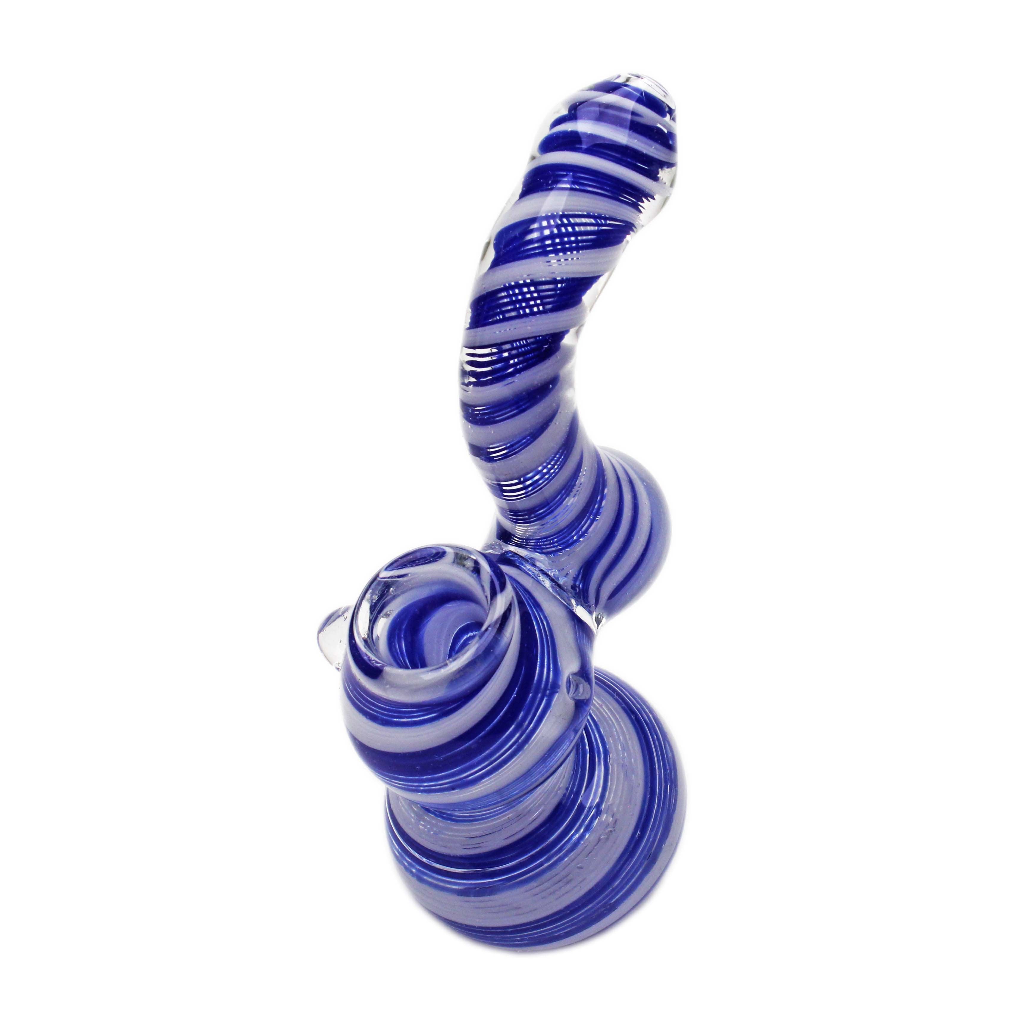 Glass Bubbler Genuine Pipe Co Stand Up Bubbler Color Swirl White