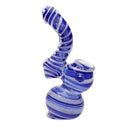 Glass Bubbler Genuine Pipe Co Stand Up Bubbler Color Swirl White