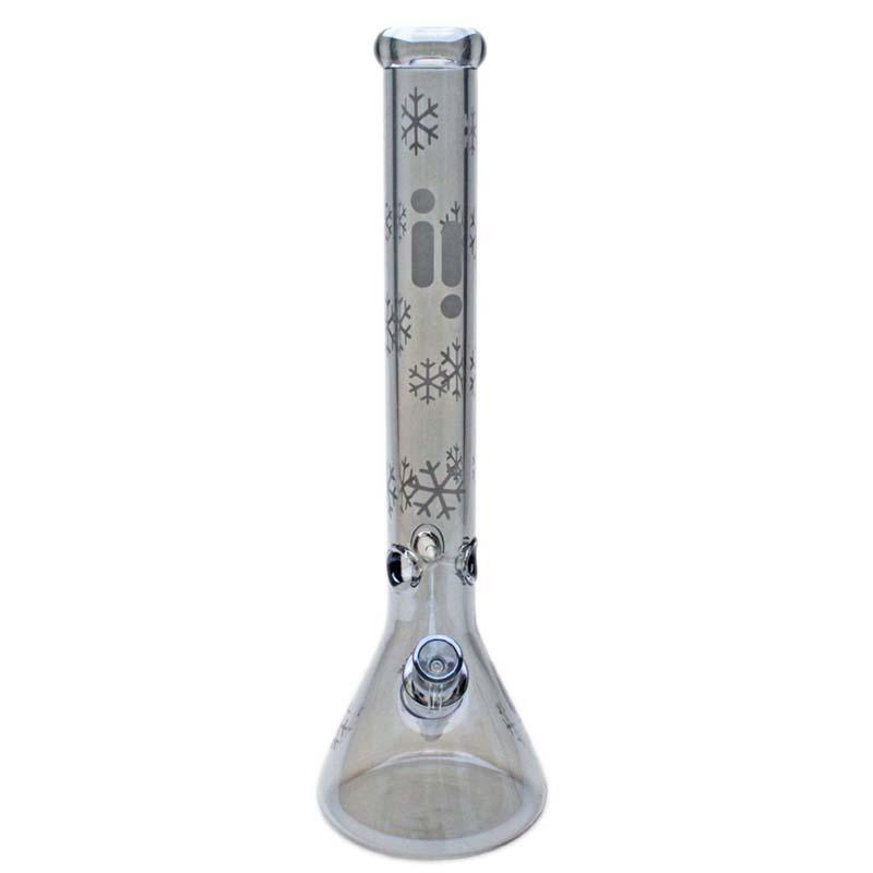 Glass Bong - 18" 7mm  Beaker Chrome Snowflake