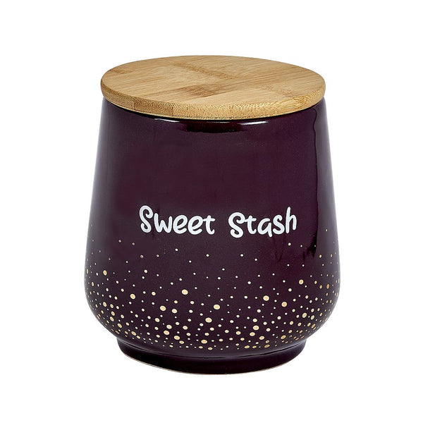 Deluxe Canister Stash Jar Gold Dots Sweet Stash