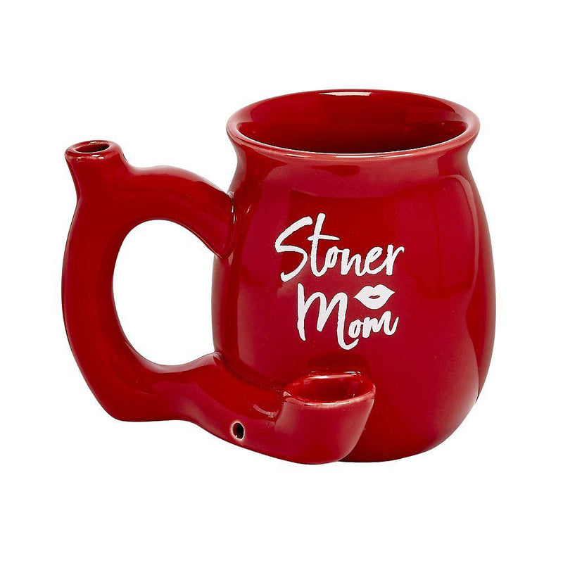 Premium Roast & Toast Ceramic Mug w/ Pipe - Red Stoner Mom