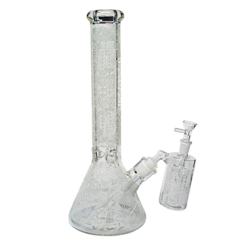 Glass Bong BoroSci 15" Glow In The Dark With Ash Catcher