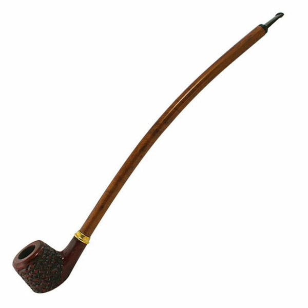 Wood Pipe Shire Pipes Curved Engraved Cherry Wood Tobacco Pipe - 15"