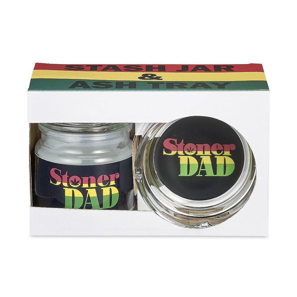 Glass Stash Jar And Ashtray Set Stoner Dad