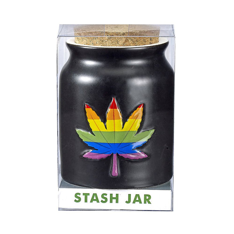 Storage Jar Rainbow Leaf  Stash Jar