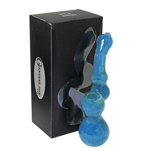 Glass Bubbler Genuine Pipe Co 6" Stand Up Fossil