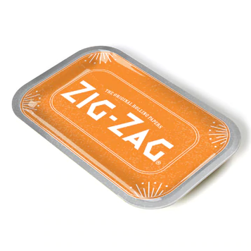 Zig Zag Metal Rolling Tray - Medium - Orange